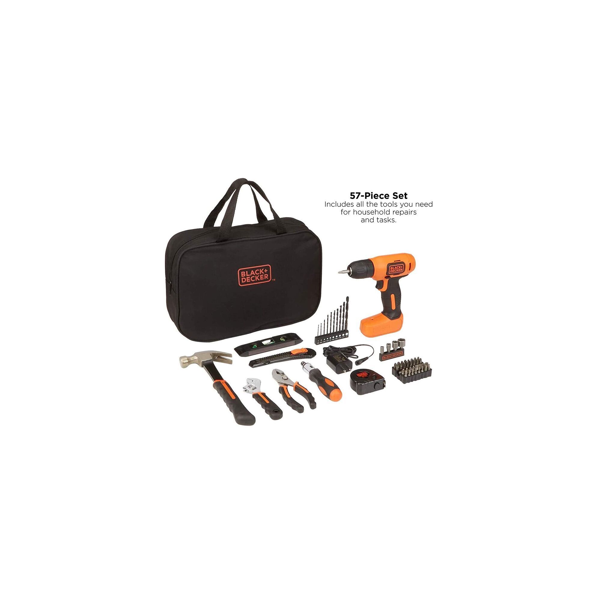 Black & Decker 8V MAX Cordless Drill Project Kit — 54 Pcs, Lithium Ion, Model# BDCD8PK